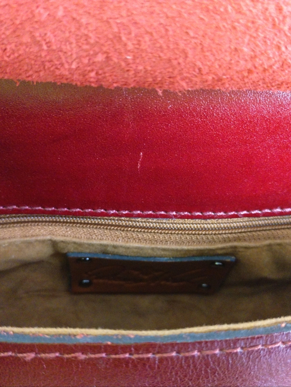 Patricia Nash Floral Embossed Crossbody Bag - Burgundy - Picture 7 of 8